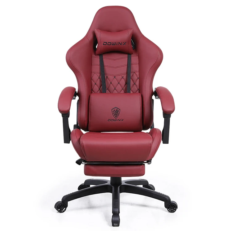 luxury gaming leather chair headrest swivel gamer lumbar support gaming chair