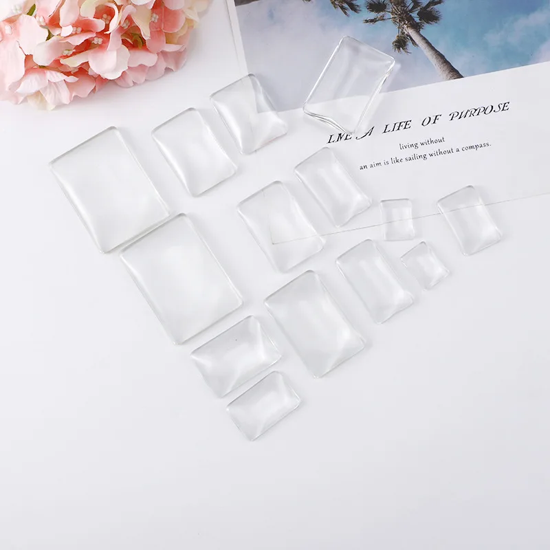 Bulk Transparent Clear Rectangle Glass Cabochons for Blank Settings