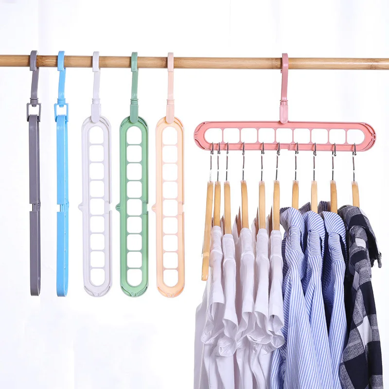 Multifunction 9 Holes Colorful Plastic Scarf Clothes Hangers