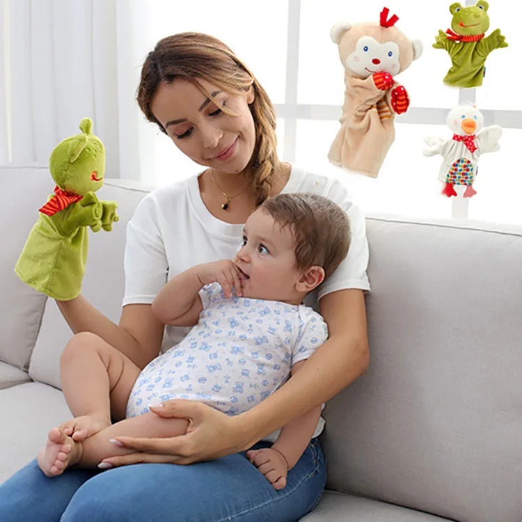 Мультяшные животные ручная марионетка плюшевая история пальцев игрушка кукла обезьяна пальчиковая Glov