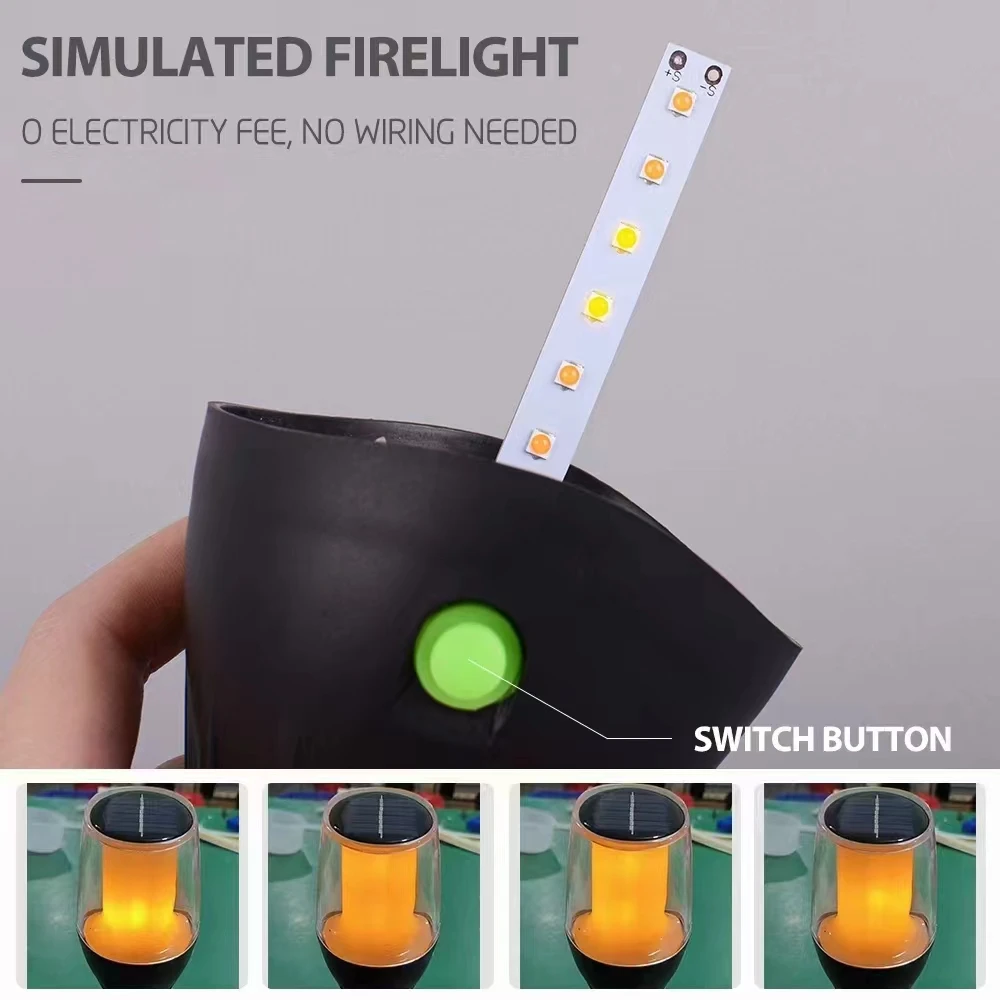 Yuekon 12LED Torch Lights Dancing Flames Lamp ABS IP65 Waterproof Outdoor Lawn Led Solar flame Light solar cell light garden