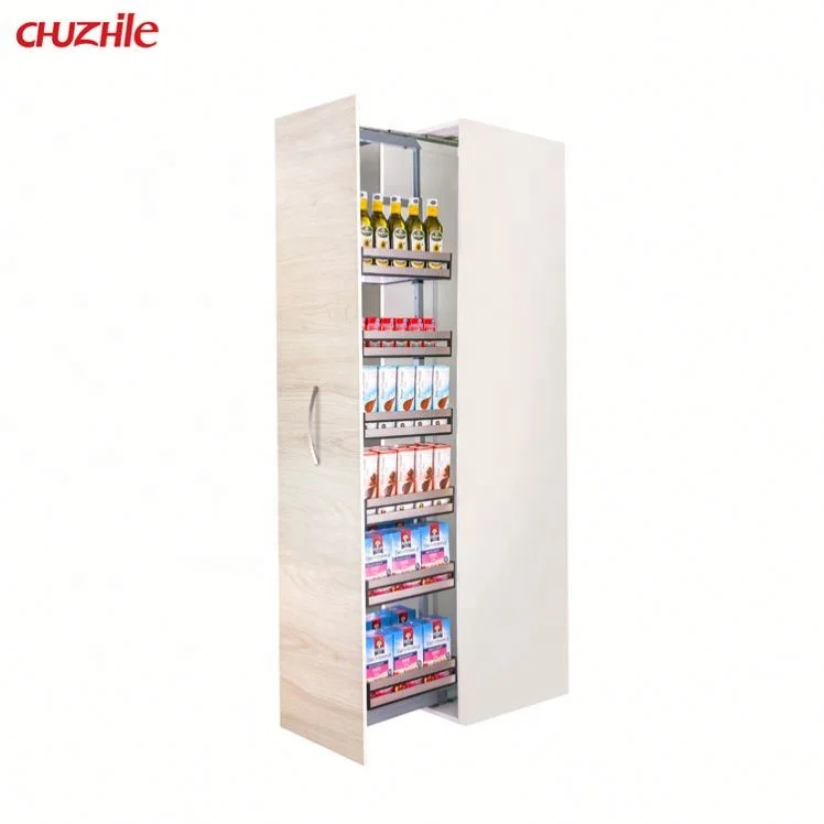 Kitchen Cabinet Pull Out Basket Cabinet Storage Organizer Stainless Steel 201 Panel Kitchen Fittings Tall Unit Basket 300mm