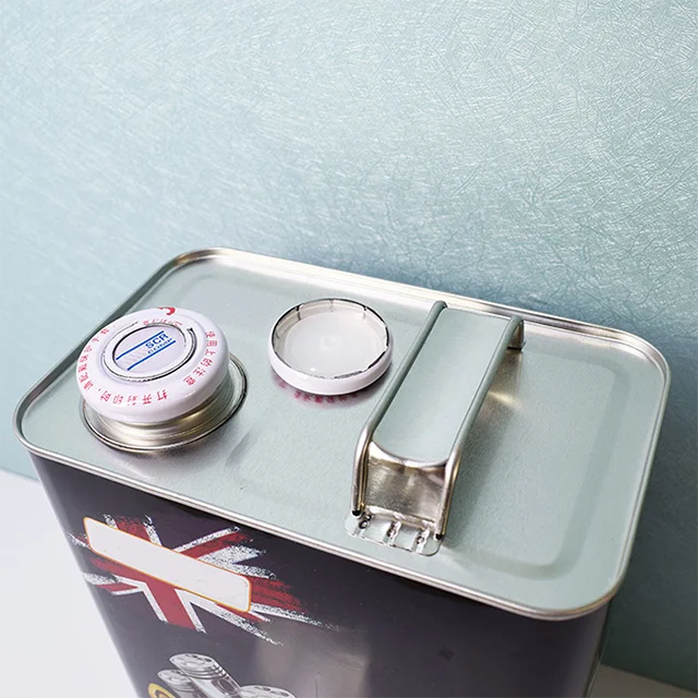 4L F Style Motor Oil Engine Oil Container China Factory Custom Design Printing Tin Can 178*112*240