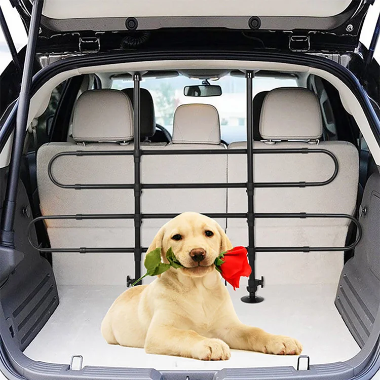 Factory Wholesale Tubular Dog Guard 2 BAR design Pet Barrier- Adjustable Size- Matt Black