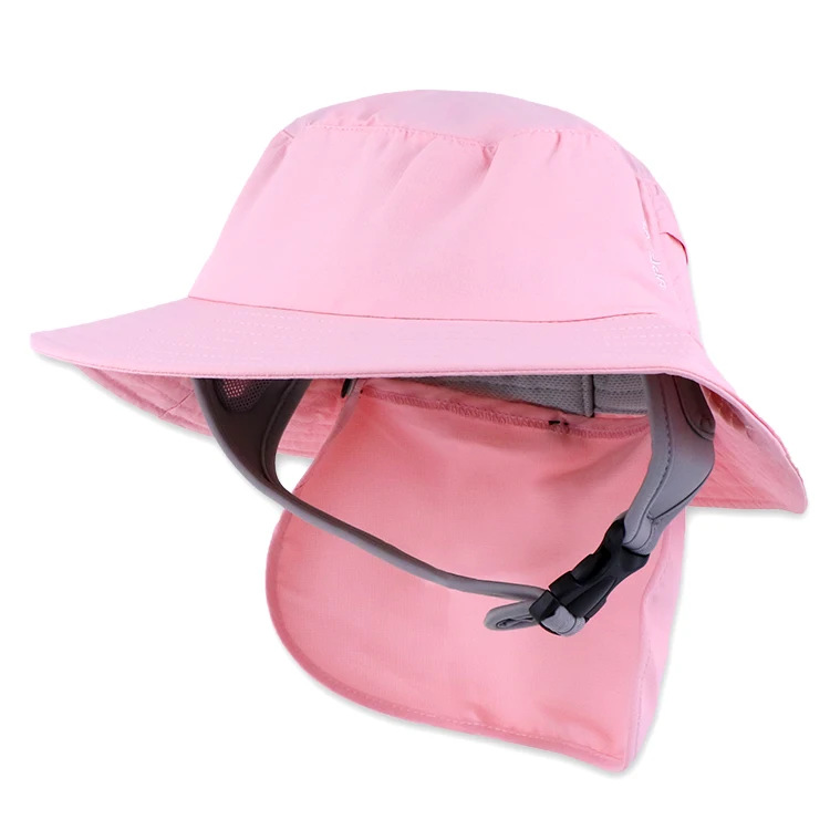 manufacturers hot selling pink women surf hat custom surf hat neck flap waterproof for fishing cycling bucket hat custom surf ha