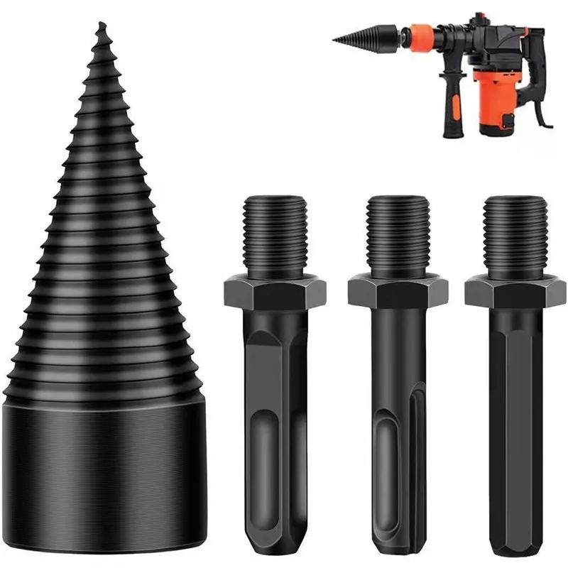 Hot Sale Professional Firewood Splitting Tool Artifact Houseld Water Drill Bit Efficient Wood Splitting Cone Electric Hammer