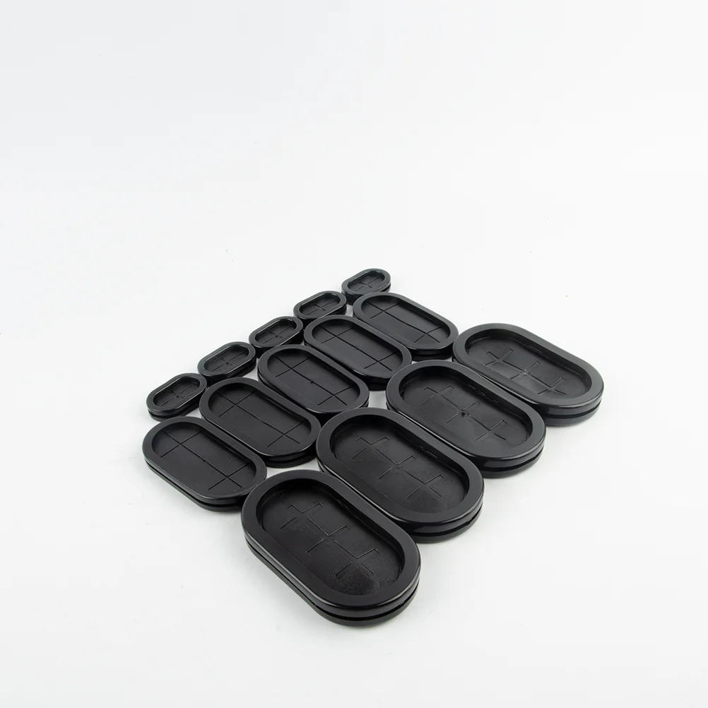 Black Oval Blanking Grommets Rubber Closed Blind Plug Bung Cable Wiring Protect Bushes