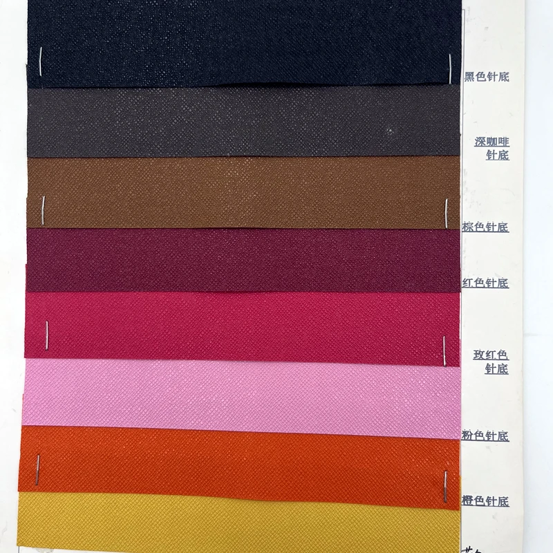 Good quality cheap price saffiano embossed leather 0.5mm pvc leatherette synthetic leather for craft case bag