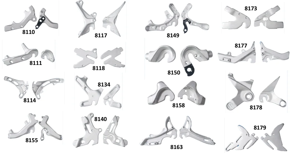 Bike Frame Part Hot Forging Processing Custom Forging Services Flat Mount Dropout Forged Aluminium Bicycle Components