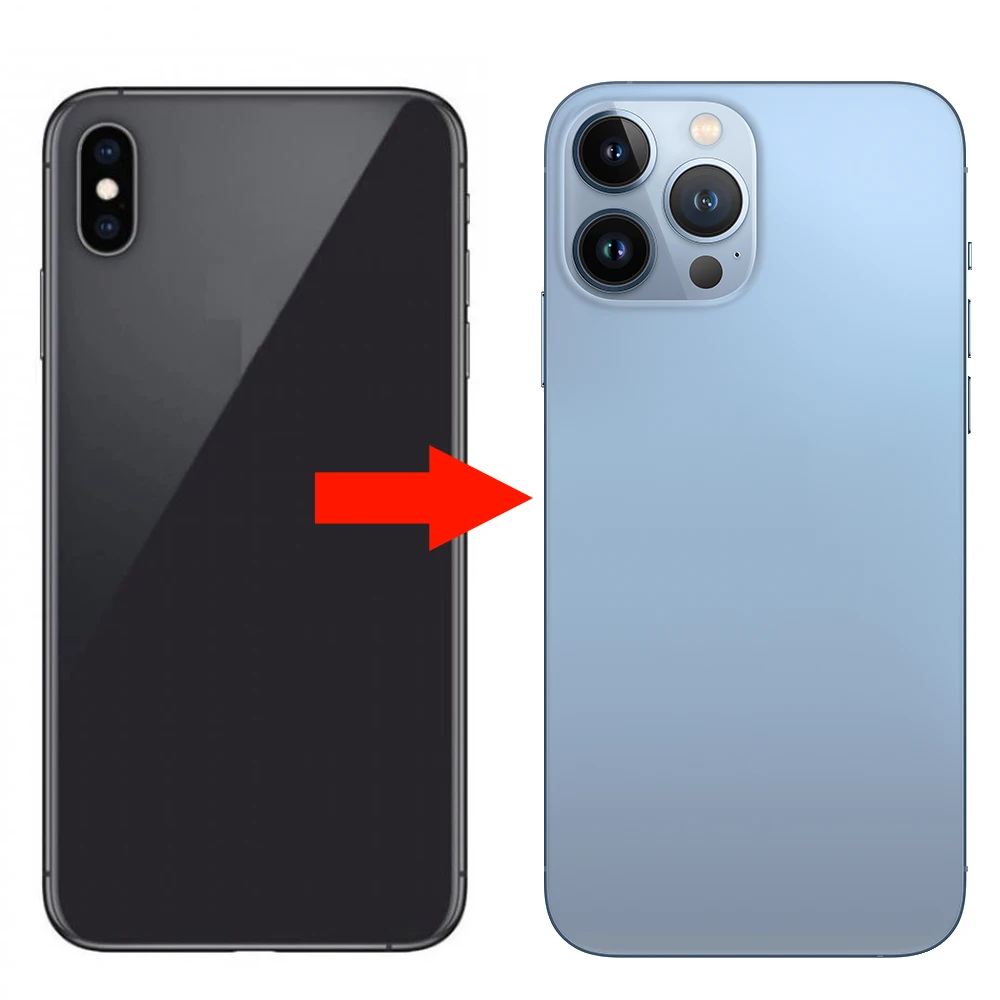 back glass housing replacement for iphone back glass 5 6 7 8 x xr xs 10 11 12 mini 13 pro max 14 xs max convert to 13 pro max