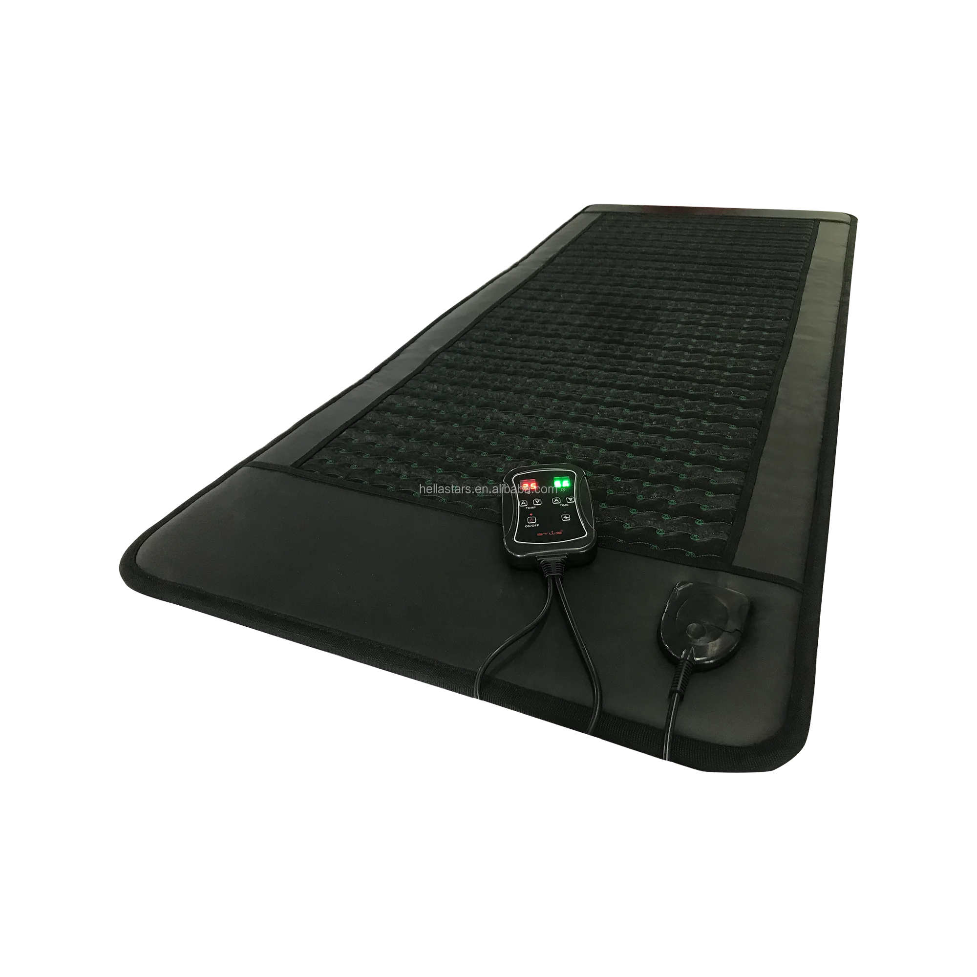 2022 OEM ODM far infrared heating yoga mat pemf magnetic therapy mat heated mattress with carry bag tourmaline stone