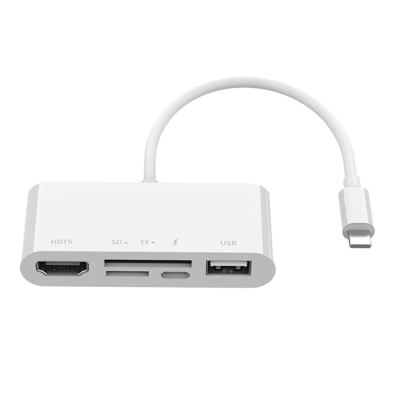  Адаптер-концентратор с поддержкой Youtube SD TF HDTV USB 8PIn считыватель зарядное устройство адаптер для iPhone