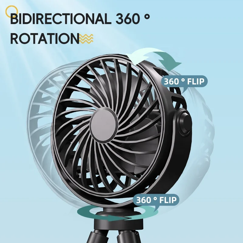 Portable Flexible Tripod USB Battery Mini Rechargeable Clip Fan For Baby Octopus Fan