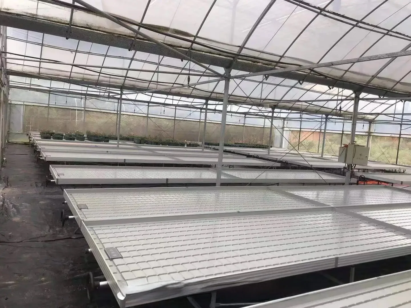 Hydroponic Pot Plant System Vertical Grow Rack and Flow Folling bench Vertical Grow Rack System Grow Trays for Greenhouse