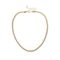European American fashion retro gold plated twist necklace female short choker clavicle necklace stacking chain necklace