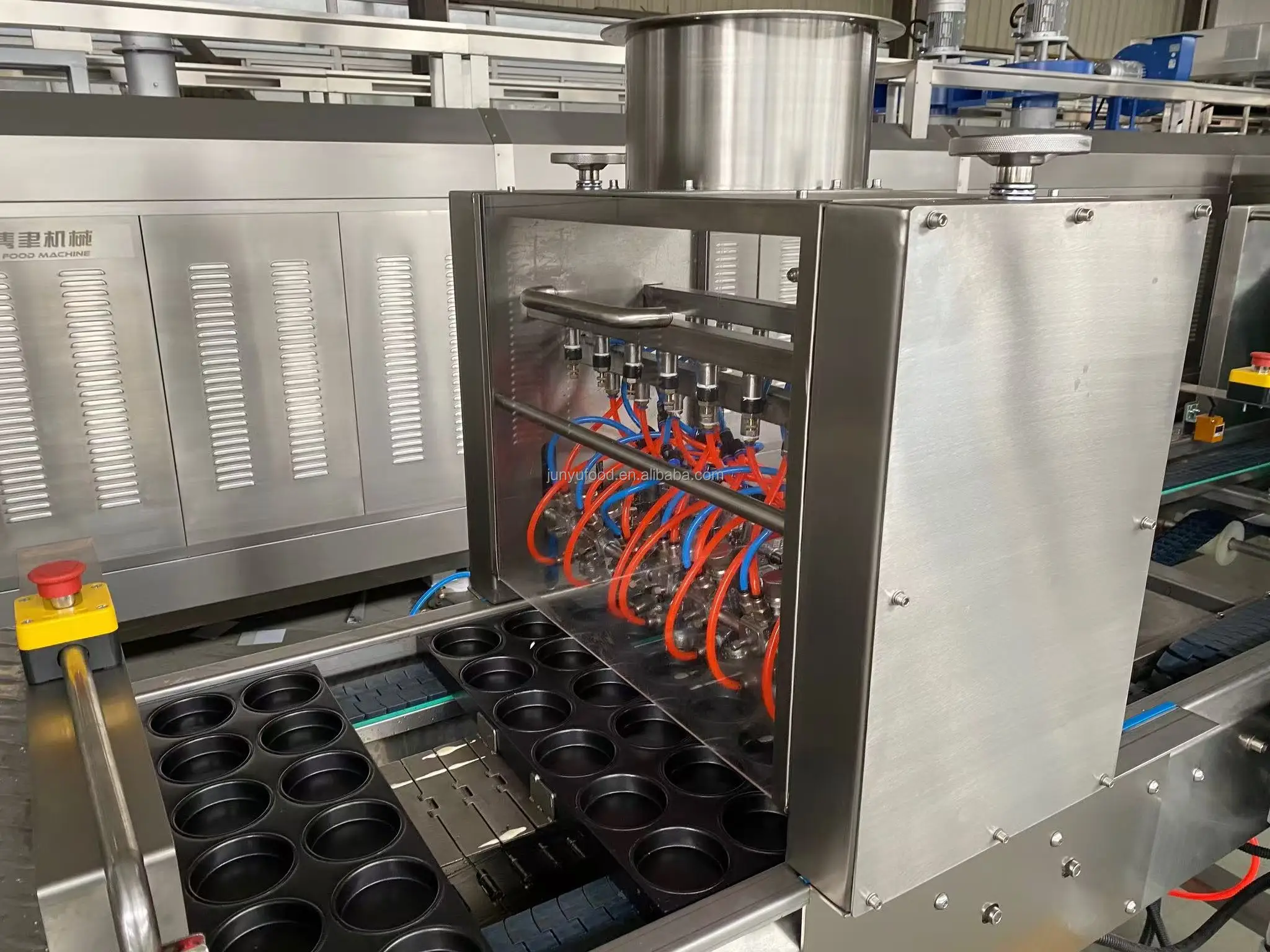 Dessert Cake Make Machine Single Head Cup Cake Depositor Production Line Egg Yolk Cake Making Machine