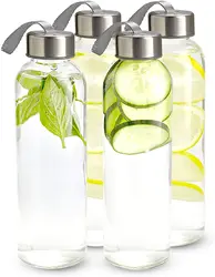 Amazon top seller bottle water glass borosilicate sports tumbler drinking glass bottle for juice