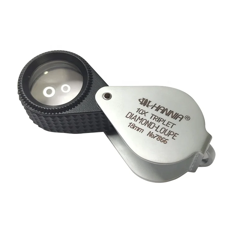10X 18mm Jewelry Loupe Triplet Diamond Handheld Magnifier Pocket Lens Gemstone Identification Instrument Tools