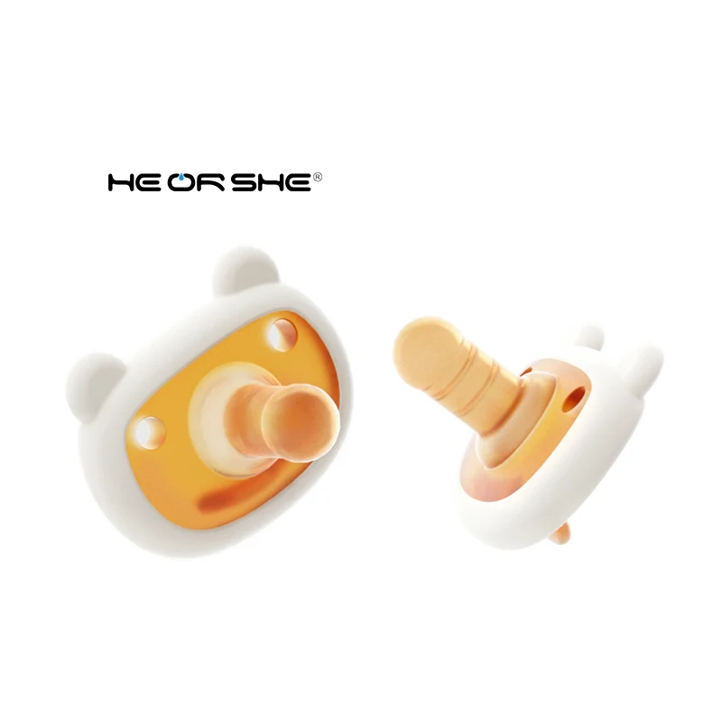HEORSHE 2 pcs set Custom Silicone Baby Nipple Pacifier Food Grade Baby Sleeping Pacifier with Storage Box