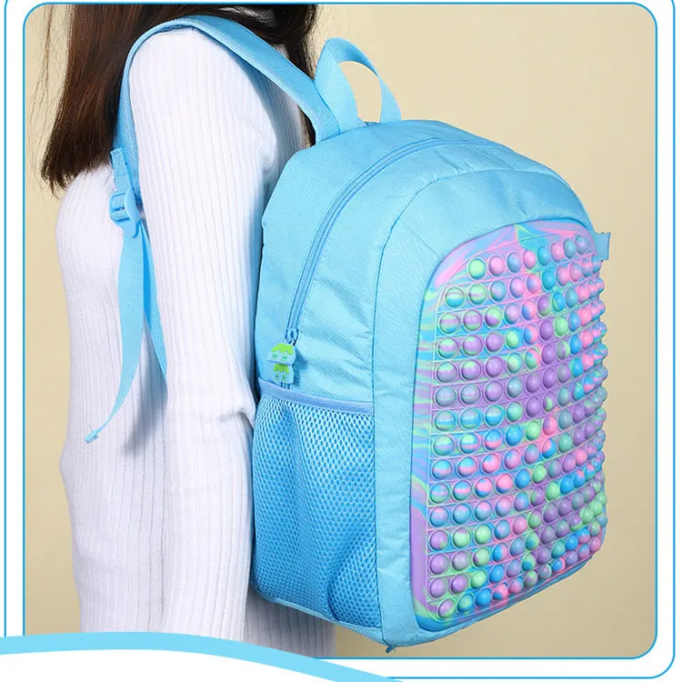 Fidget popper bolsa mochila 16.5inch large student back pack popits school bag for girls boys