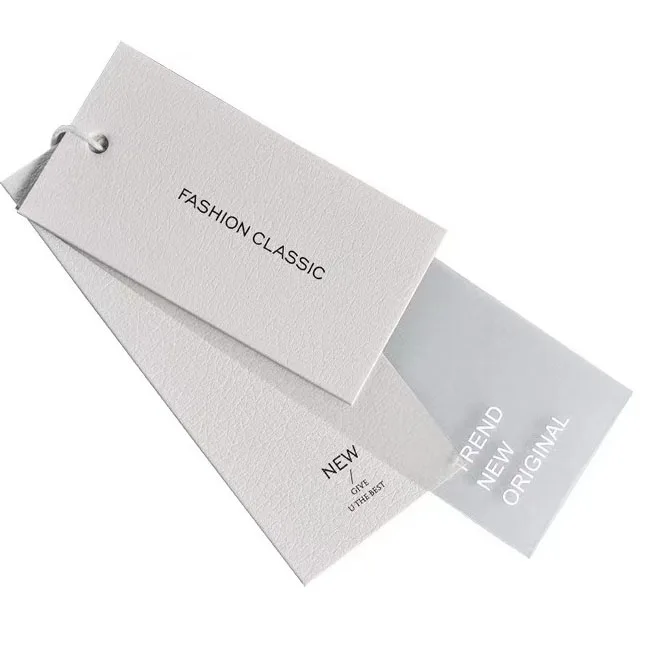 Custom embossed hanging paper tag  labels for clothing
