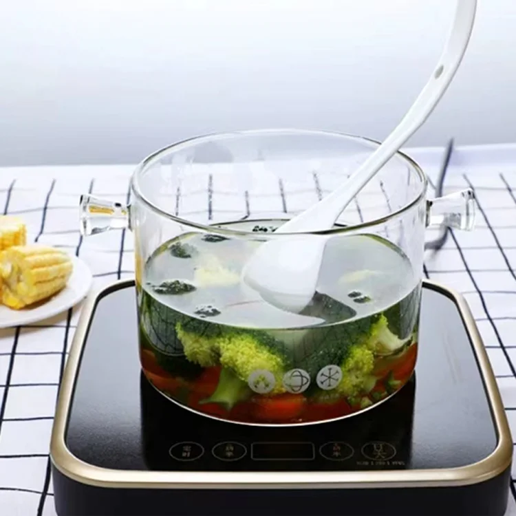 Transparent open fire safe multi-size heat-resistant glass cooking pot