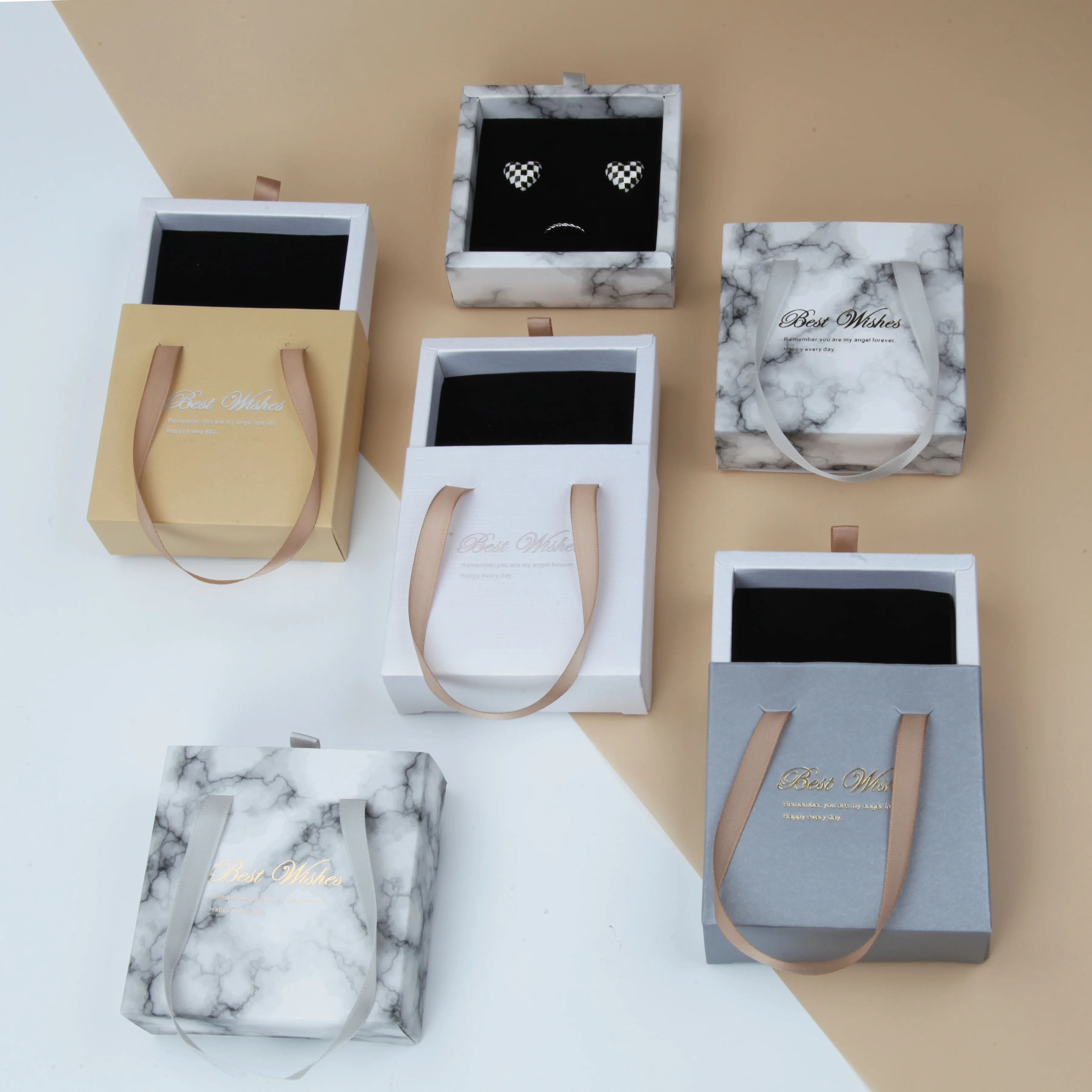 Custom paper drawer box jewelry packaging luxury paper small jewelry box packaging pull out boxes gift package for jewellery