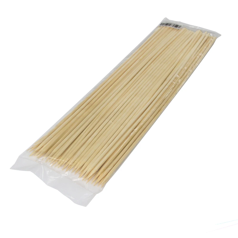 Good quality natural BBQ round strong wide bamboo skewers