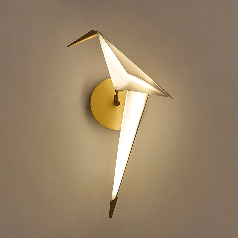 BLUEKING Modern simple corridor staircase cranes bird Acrylic fancy wall mounted lamps bedside dining room decor led wall light