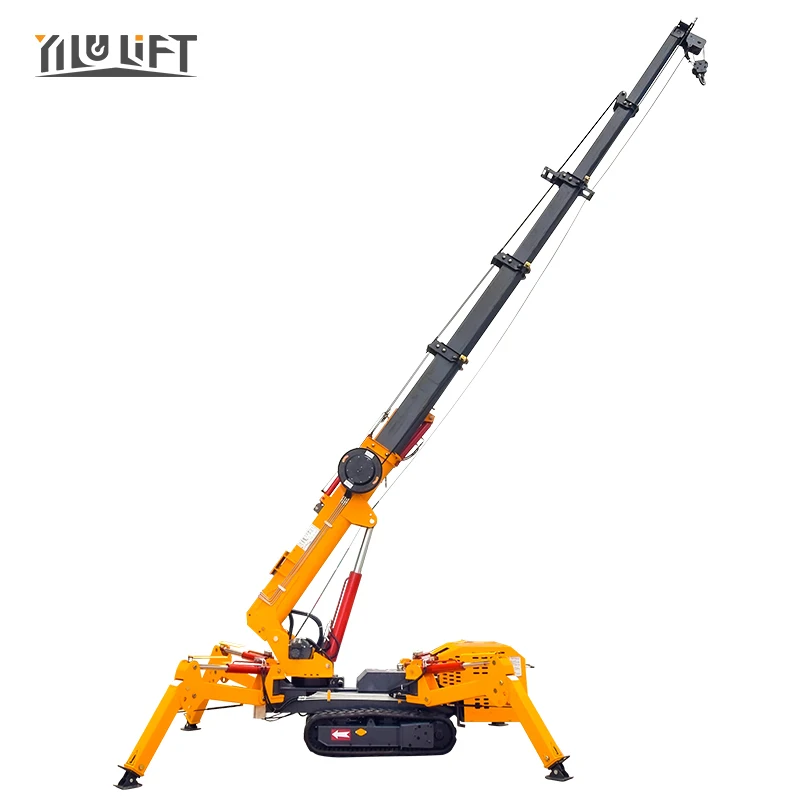 Small Hydraulic Spider Crane 1.2T to 14T Hydraulic Rotation Cranes Motor Driven by Spider Crane