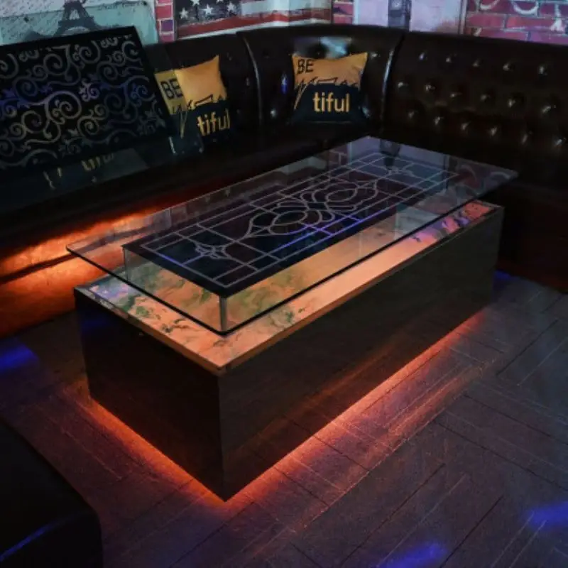 Cool Bar Furniture/ Nightclub/ KTV/ Night Club/Led Cube Table Wholesale Hookah Lounge Furniture BNCT215