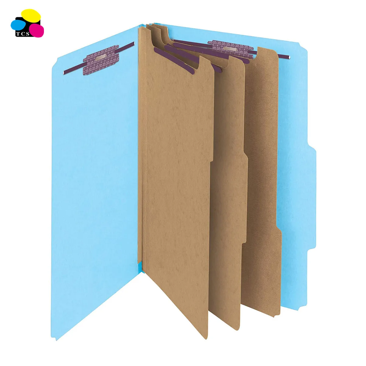 Office stationery Lehui 3 dividers Legal Size  light  Blue 8 Faces Pressboard Classification File Folders