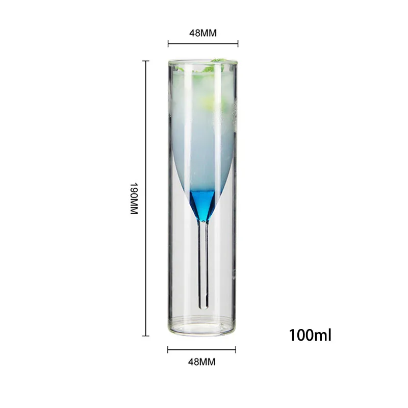 Champagne Glass Double Wall Glasses Flutes Goblet Bubble Wine Tulip Cocktail Wedding Party Cup