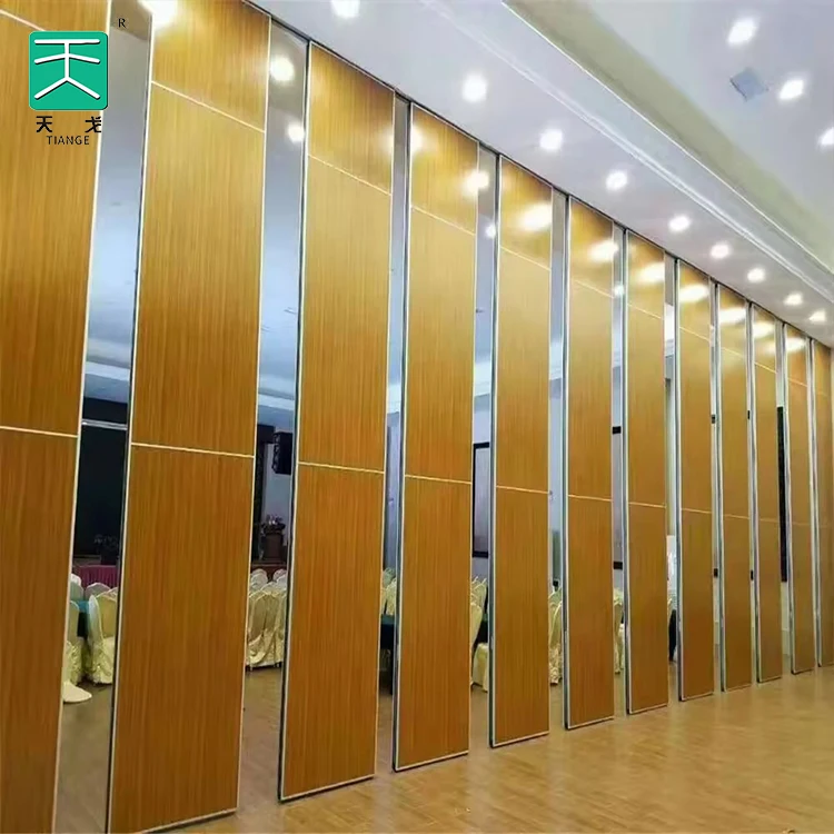 TianGe Fireproof Panel Diy Shanghai Hotel Movable Sound Proof Floor Wooden Acoustic Operable Partitions Walls For Banquet