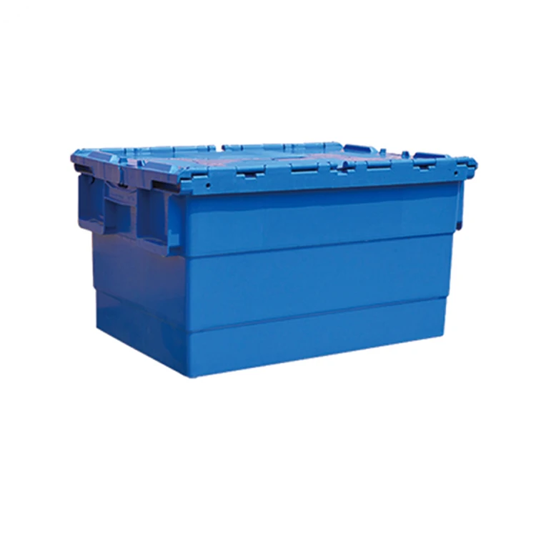 in stock 60*40*36cm blue stackable large size square size plastic turnover box for shipping