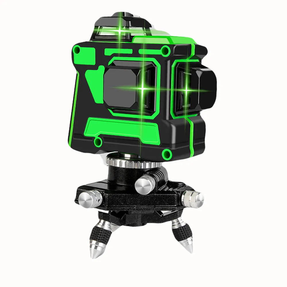 3d автоматический вращающийся строительный лазерный уровень с зеленым лучом и пересекающимися линиями лазерный уровень 360 с жестким чехлом для переноски