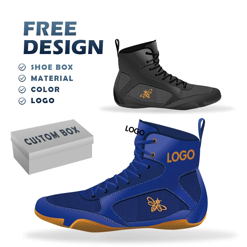Customize Breathable Men Boxing Shoes Wholesale New Style High Quality Professional Man Wrestling Boxing Shoes