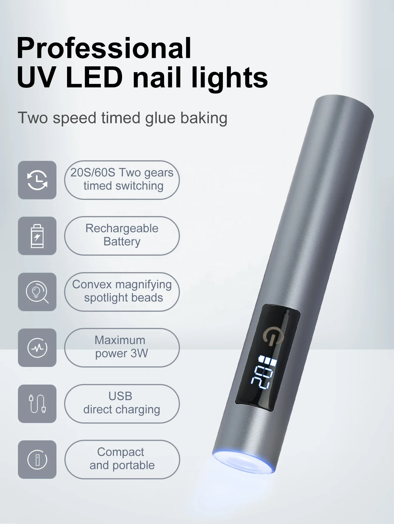Handheld Electric Mini Portable Usb Led Nail Lamp Cordless Nail Lamp Rechargeable Portable Mini Nail Dryer
