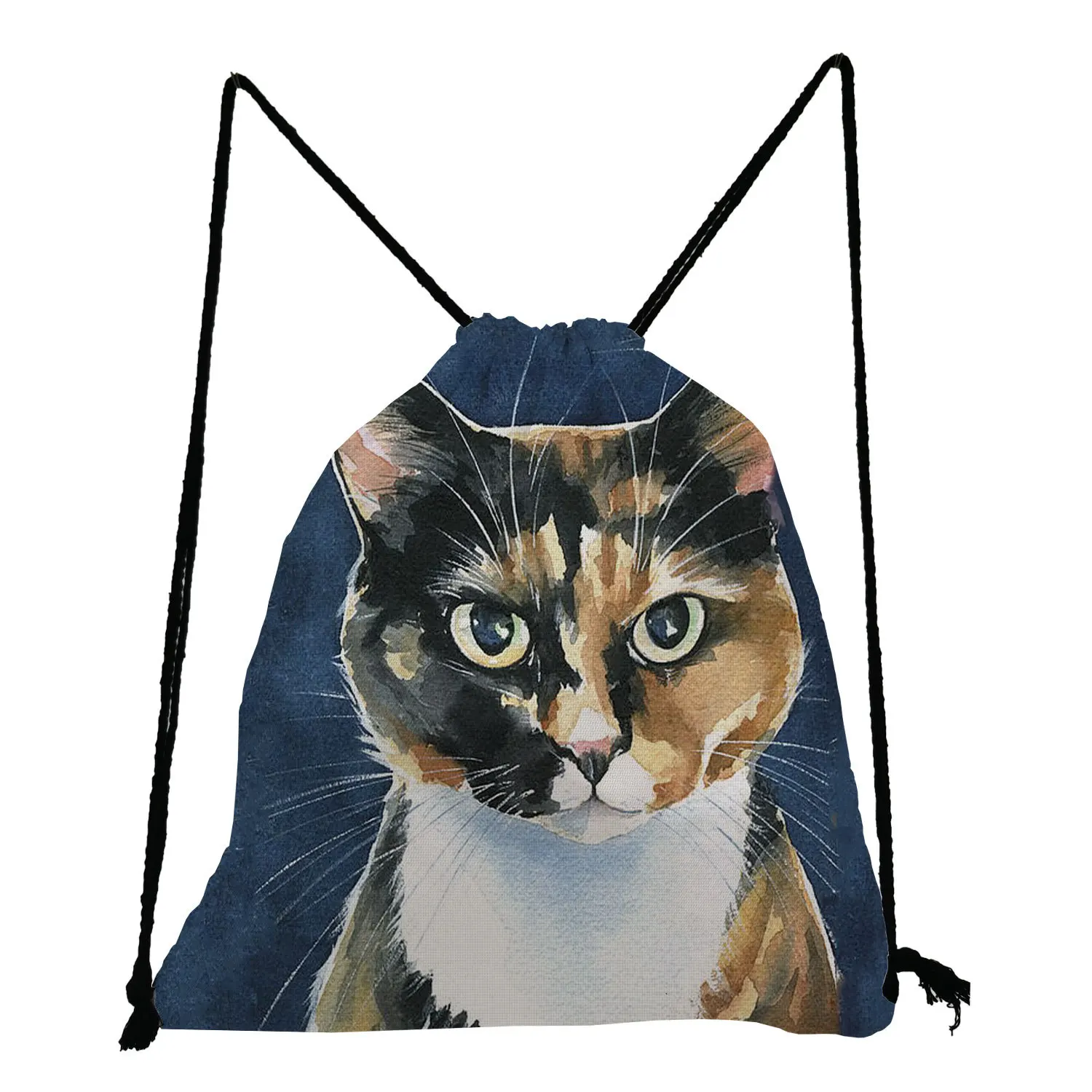 Kazze New Style Large Capacity Portable Storage Foldable Shopping Bag Eco Friendly Fabric Trendy Design Small Drawstring Bag