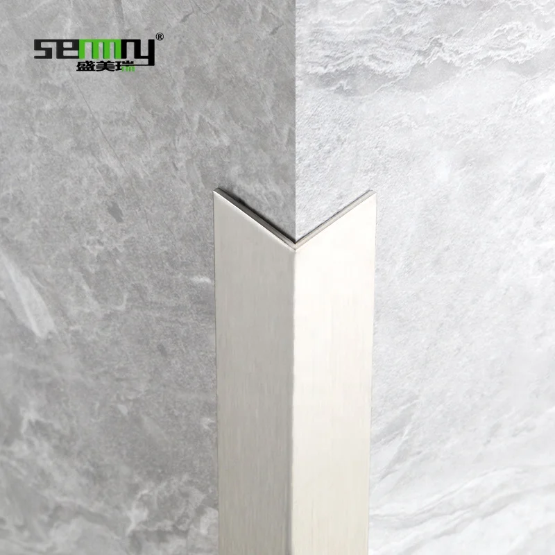 Stainless Steel Metal L Shape Edge trim Curved Corner For Outside l Shaped Tile Trim 304 Stainless ceramic tile edge trim