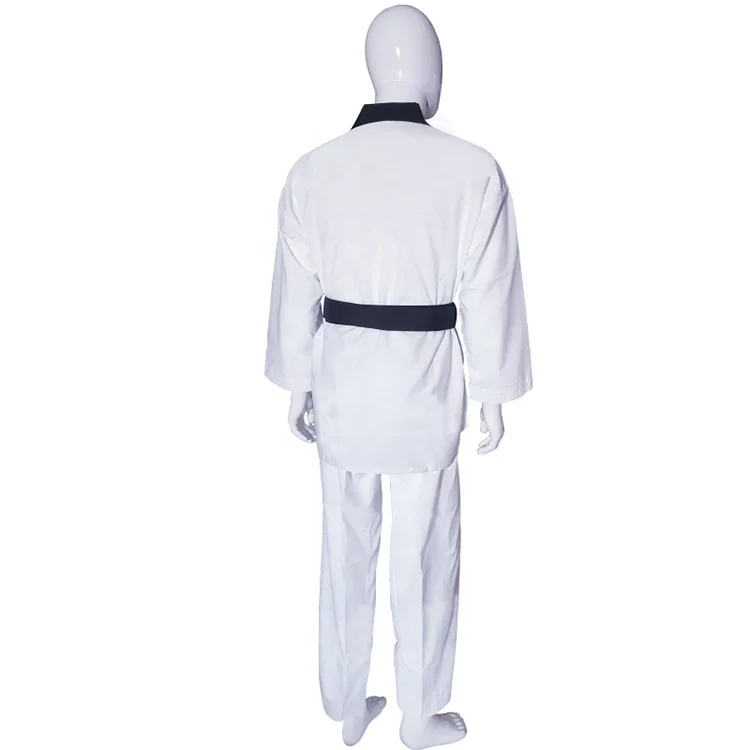 International Light Manufacturer Wholesale Wtf Pine White Color Polyester Custom Design Taekwondo Clothing Uniform Dobok