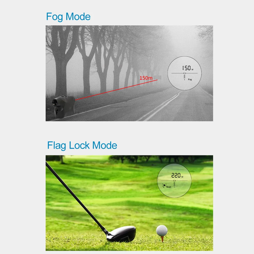 
Portable Golf Rangefinder 6x Maginification 600M 650 Yards Laser Range Finder scope with Flag Lock Foggy Mode rangefinder 