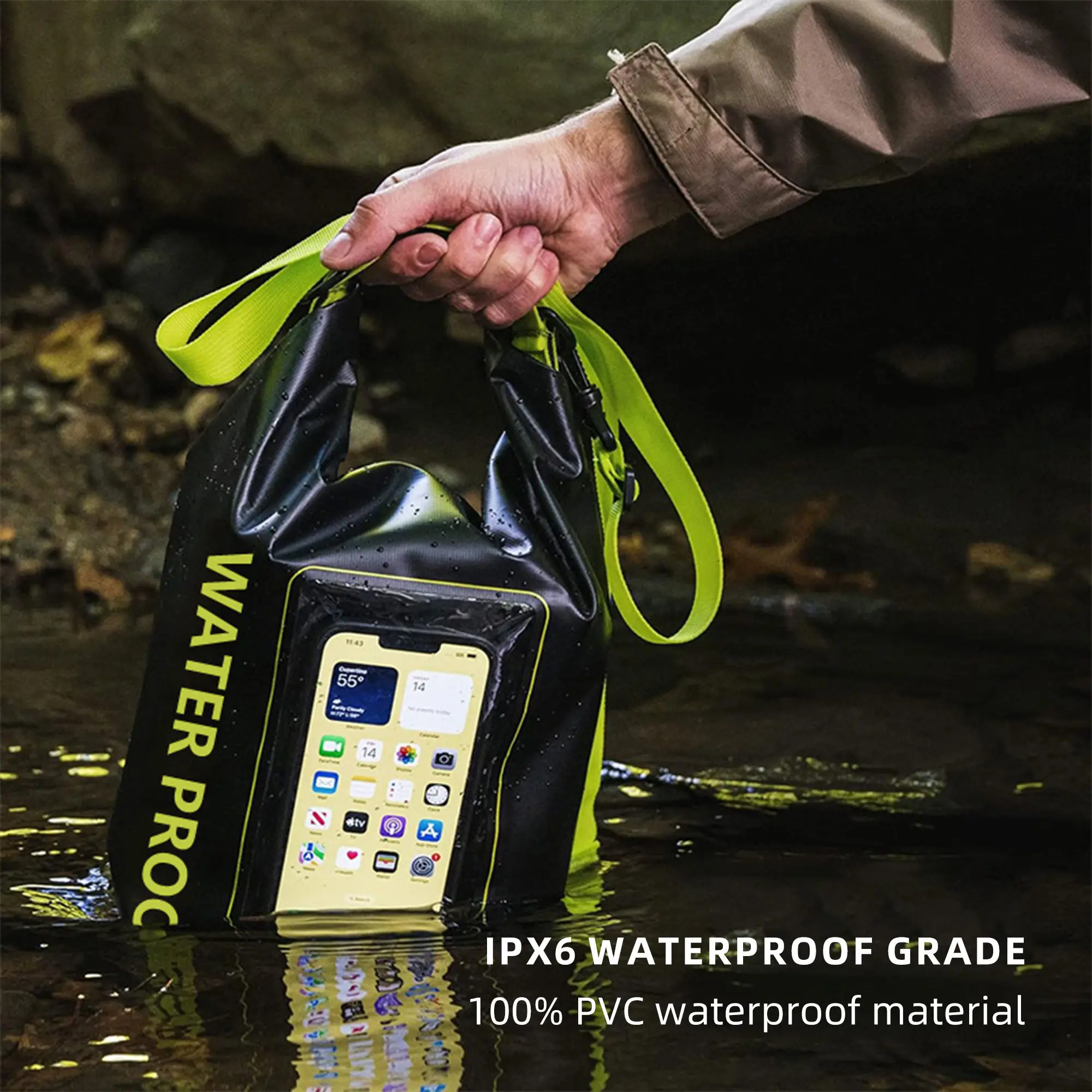 Unique Selection Waterproof Dry Bag Waterproof Backpack Camping Bag For Exercise  Mobile Phone Bag 5L