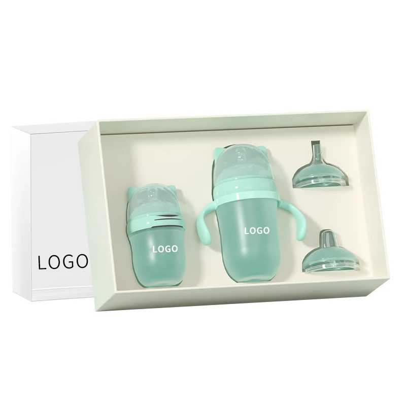 Оптовая продажа набор детских бутылочек со стерилизованной силиконовой соской без BPA сменная пустышка для молока