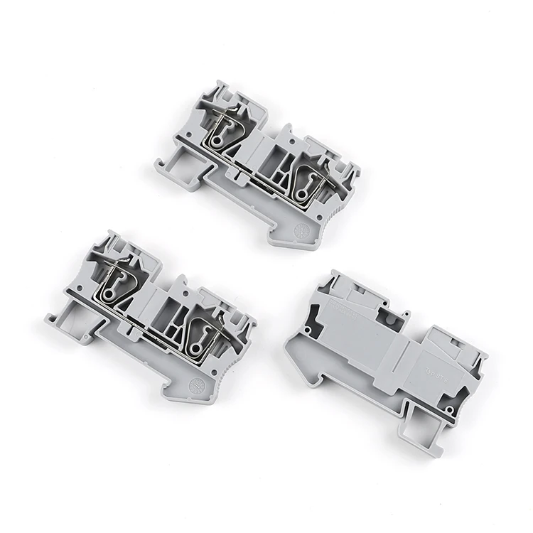 ST 6 AC DC Quick Wire Connector Push-in Feed Throuh Screwless Electrical Din Rail Mount Spring Cage Terminal Blocks
