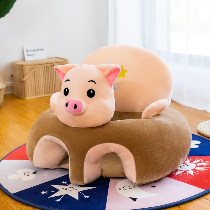 Comfortable Safety Cartoon Baby Support Trainer Sofa Plush Stuffed Baby Learning Seat