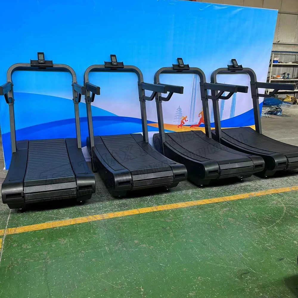 Non motor Curved treadmills Fitness RunningTraining Cardio Treadmill  self generating curved treadmill commercial