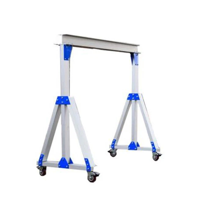 Made in China 500kg Adjustable height Aluminum mini portable gantry crane with running wheel for sale