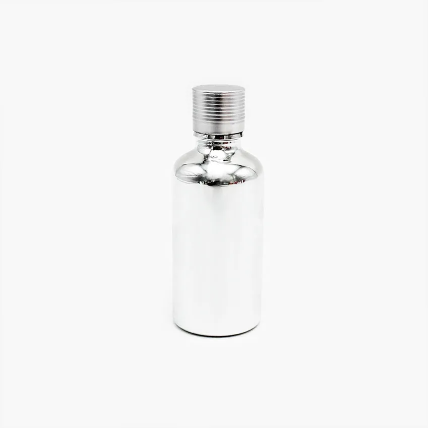 50ml glass sliver plating electroplate serum bottle with orifice reducer and tamper evident cap