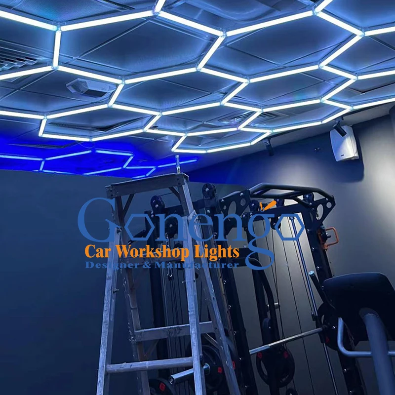 Fitness Equipment Diy Assembled Gym Design Interior Lighting Hexagon Gym Light